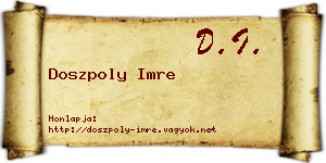 Doszpoly Imre névjegykártya
