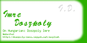 imre doszpoly business card